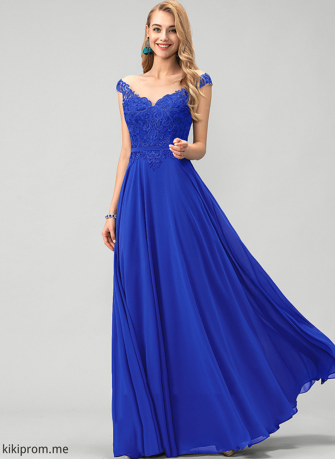 With Prom Dresses Yazmin A-Line Floor-Length Sequins Chiffon Scoop