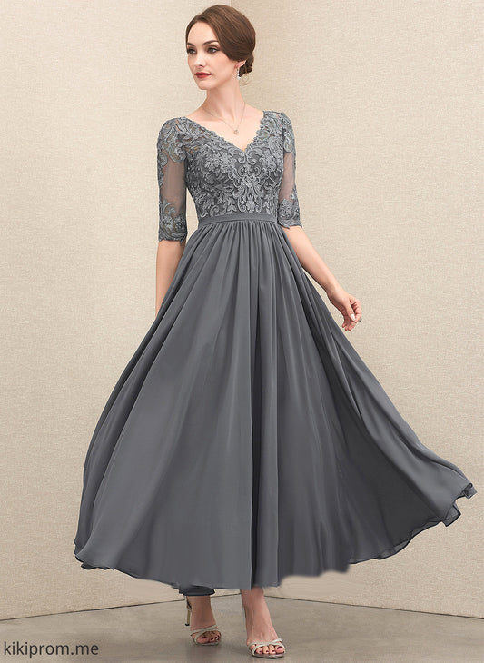 Mother Ankle-Length Mother of the Bride Dresses A-Line the Lace Michelle V-neck Bride of Dress Chiffon