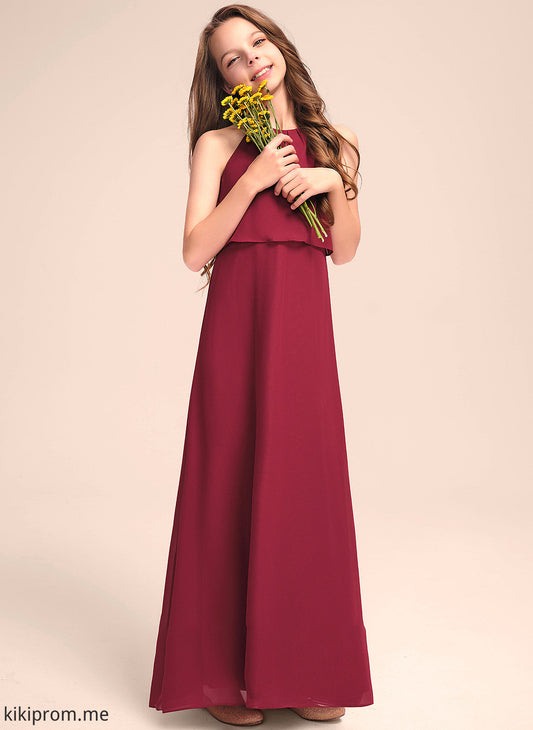 With Floor-Length Yesenia Neck Ruffles Scoop Chiffon A-Line Junior Bridesmaid Dresses