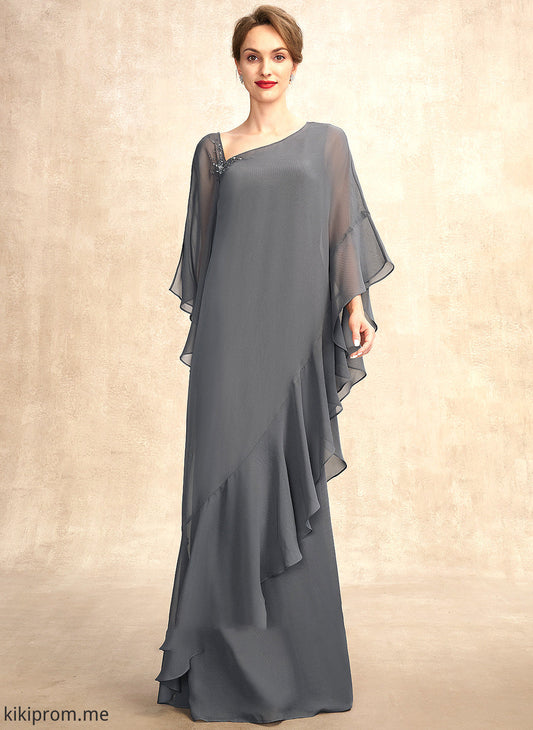 One-Shoulder Dress the of Mother of the Bride Dresses Mother Floor-Length Sheath/Column Bride Chiffon Julissa