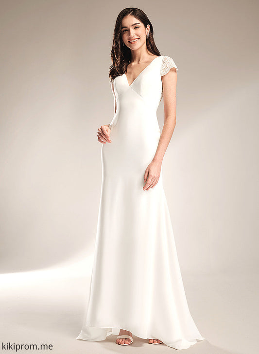 Lace With Sweep Chiffon Wedding Dresses Train Dress V-neck Harmony Sheath/Column Wedding