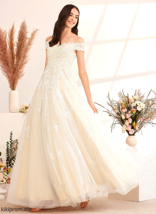 With Dress Wedding Floor-Length Off-the-Shoulder Beading Wedding Dresses Ball-Gown/Princess Sequins Avah