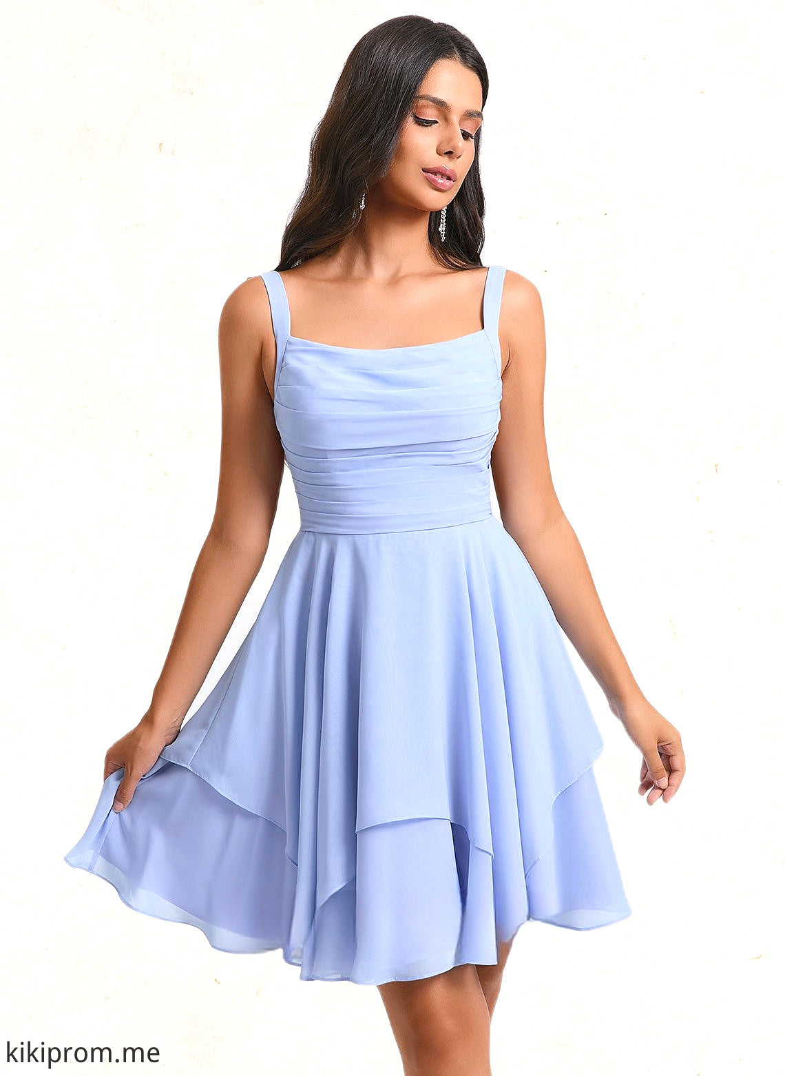 Skye A-line Scoop Short Chiffon Homecoming Dress With Pleated HFP0025654