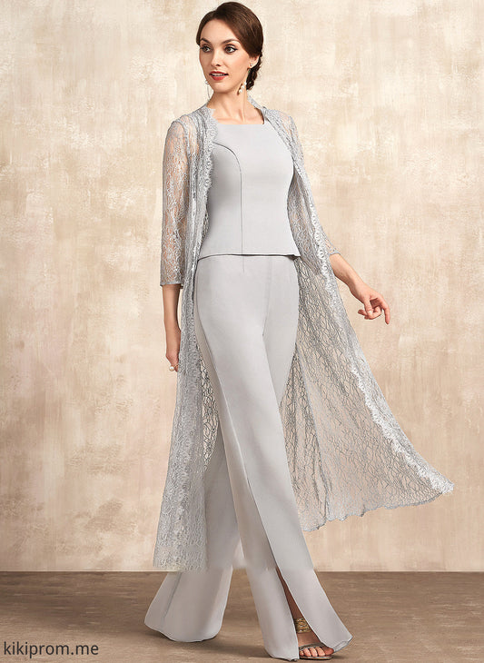 of Jumpsuit/Pantsuit Mother Square Chiffon Neckline Bride Mother of the Bride Dresses Floor-Length the Dress Sherry