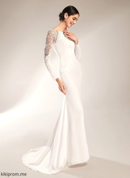 Wedding Wedding Dresses Court Lace Scoop Hannah Trumpet/Mermaid Neck With Chiffon Dress Train