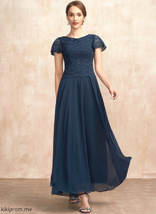 Mother Chiffon With Neck Dress Mother of the Bride Dresses A-Line Ankle-Length the Sequins Lace Evangeline Bride Scoop of