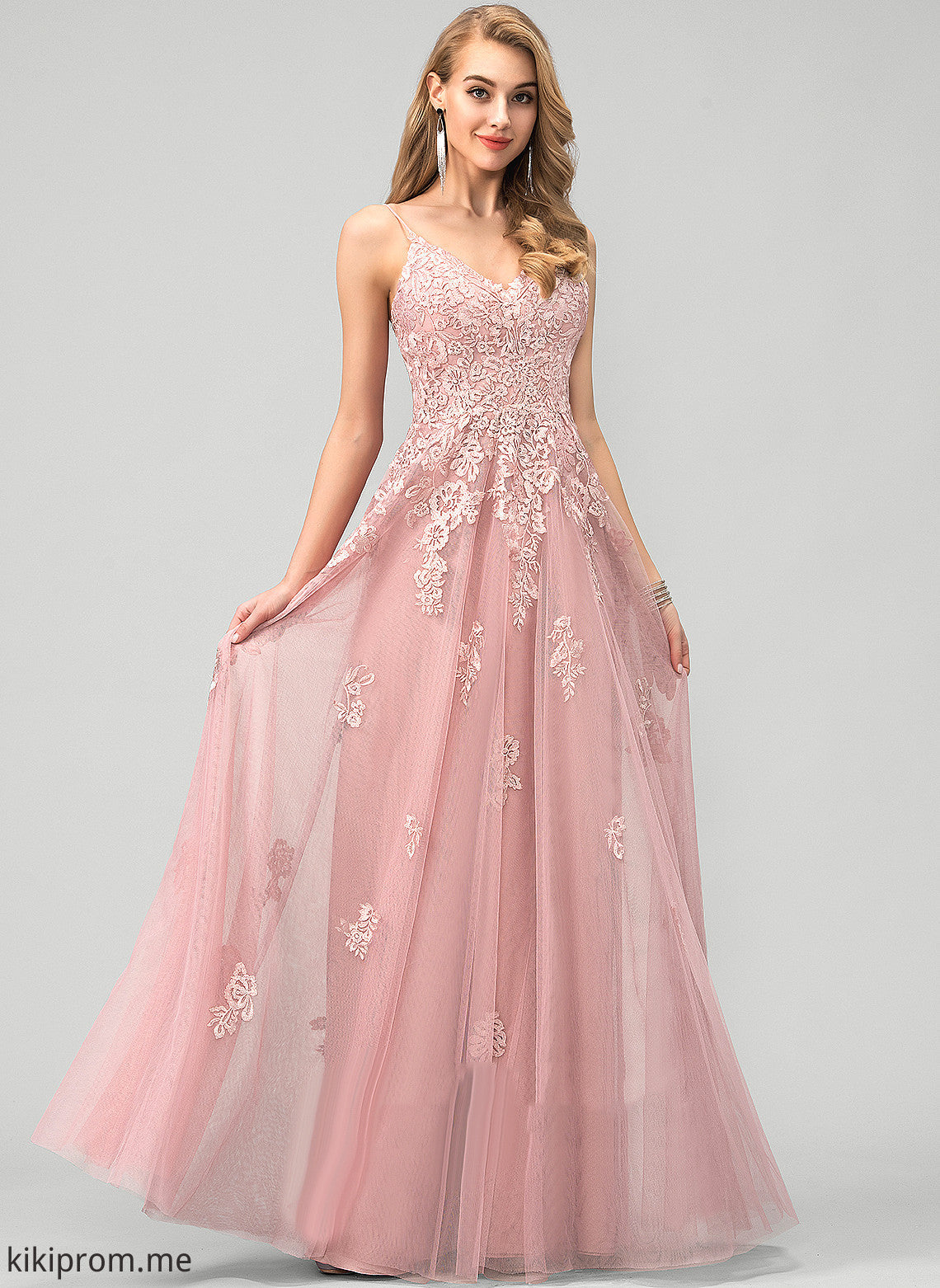 Wedding Tulle V-neck Dress Rebecca Ball-Gown/Princess Wedding Dresses Floor-Length