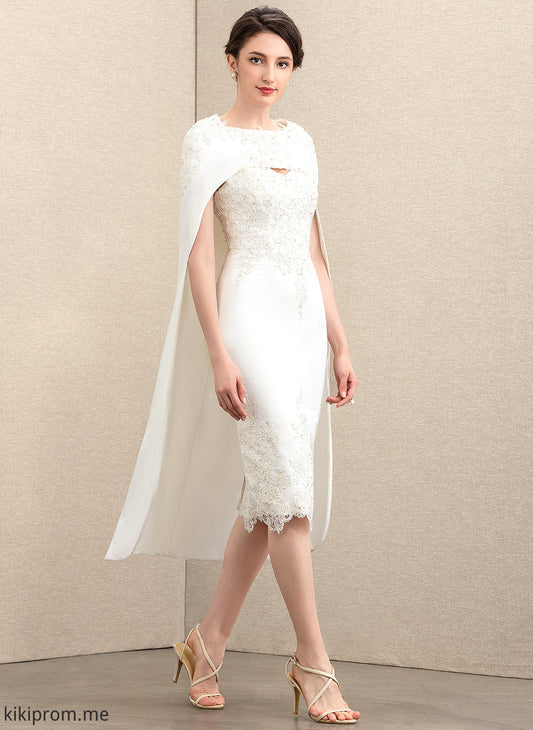 Lace Sheath/Column Stretch Knee-Length With Bride Crepe Mother Dress the of Mother of the Bride Dresses Zoie Sweetheart Beading