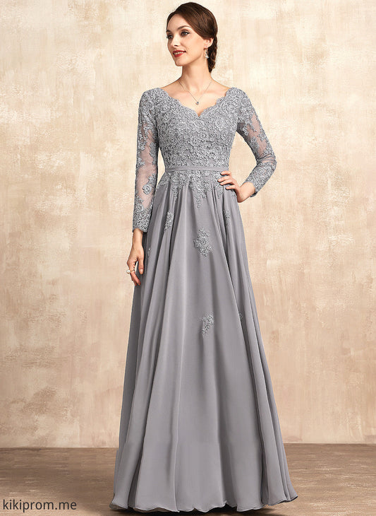 Floor-Length Mother of the Bride Dresses of Bride Chiffon Dress Mother the Mollie V-neck A-Line Lace