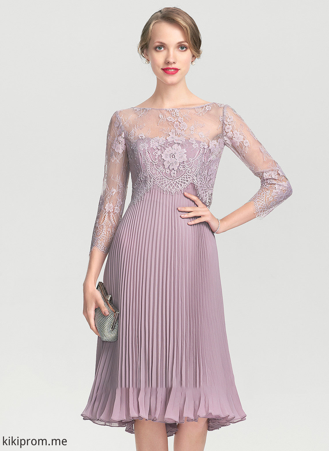 the Mother Bride Dress Pleated With Chiffon Jenny A-Line Sweetheart Mother of the Bride Dresses Knee-Length of