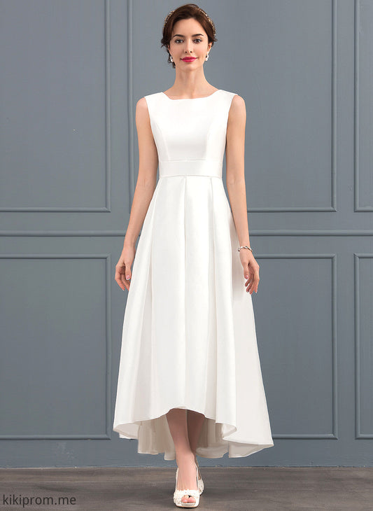 Square A-Line Wedding Satin Asymmetrical Hallie Wedding Dresses Dress