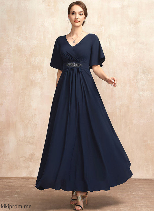 V-neck Ruffle the A-Line of Ankle-Length With Mother of the Bride Dresses Hayley Bride Dress Mother