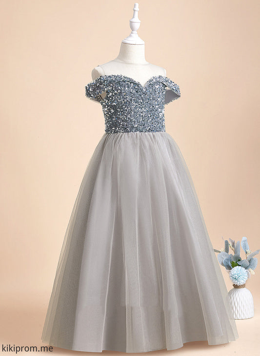 Tulle/Sequined Braelyn - Flower Girl Dress Floor-length Flower Girl Dresses A-Line Neck Sleeveless Scoop