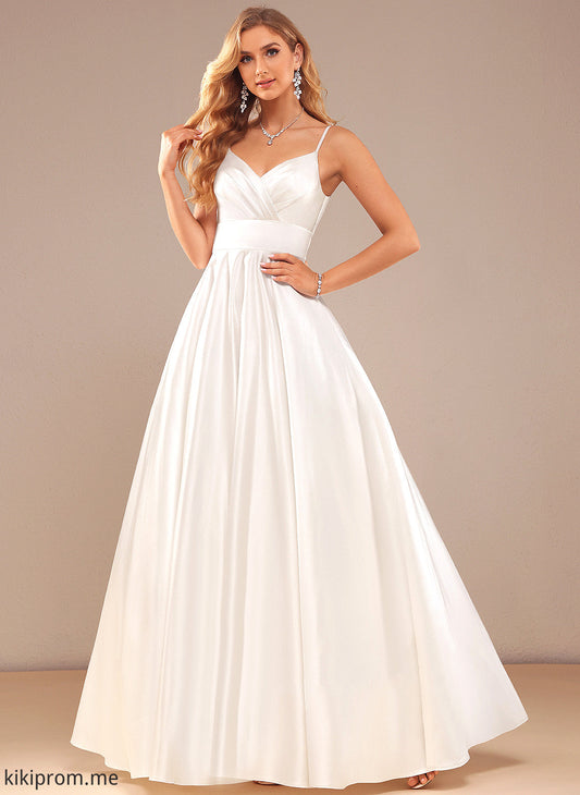 Wedding Dresses Ball-Gown/Princess Wedding Satin Iris V-neck Dress Floor-Length