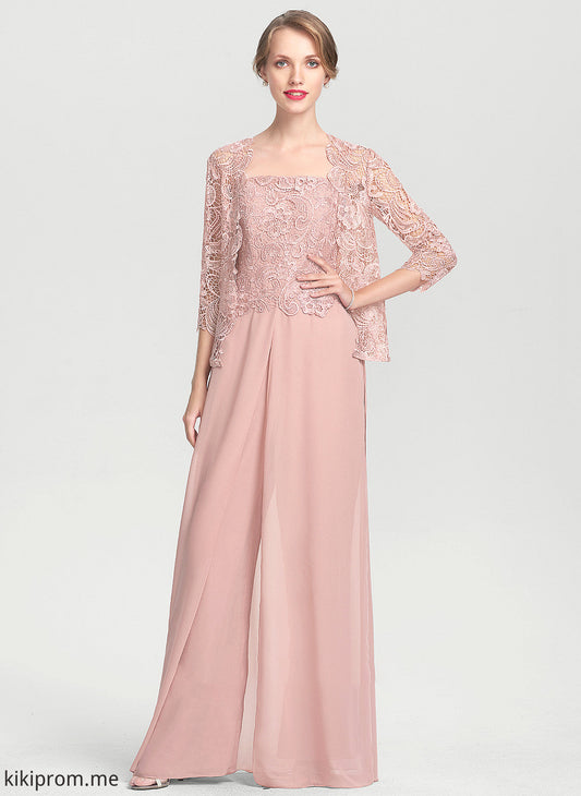 Square Chiffon Dress Mother Mother of the Bride Dresses Floor-Length Bride Lace the Neckline Jumpsuit/Pantsuit of Jode