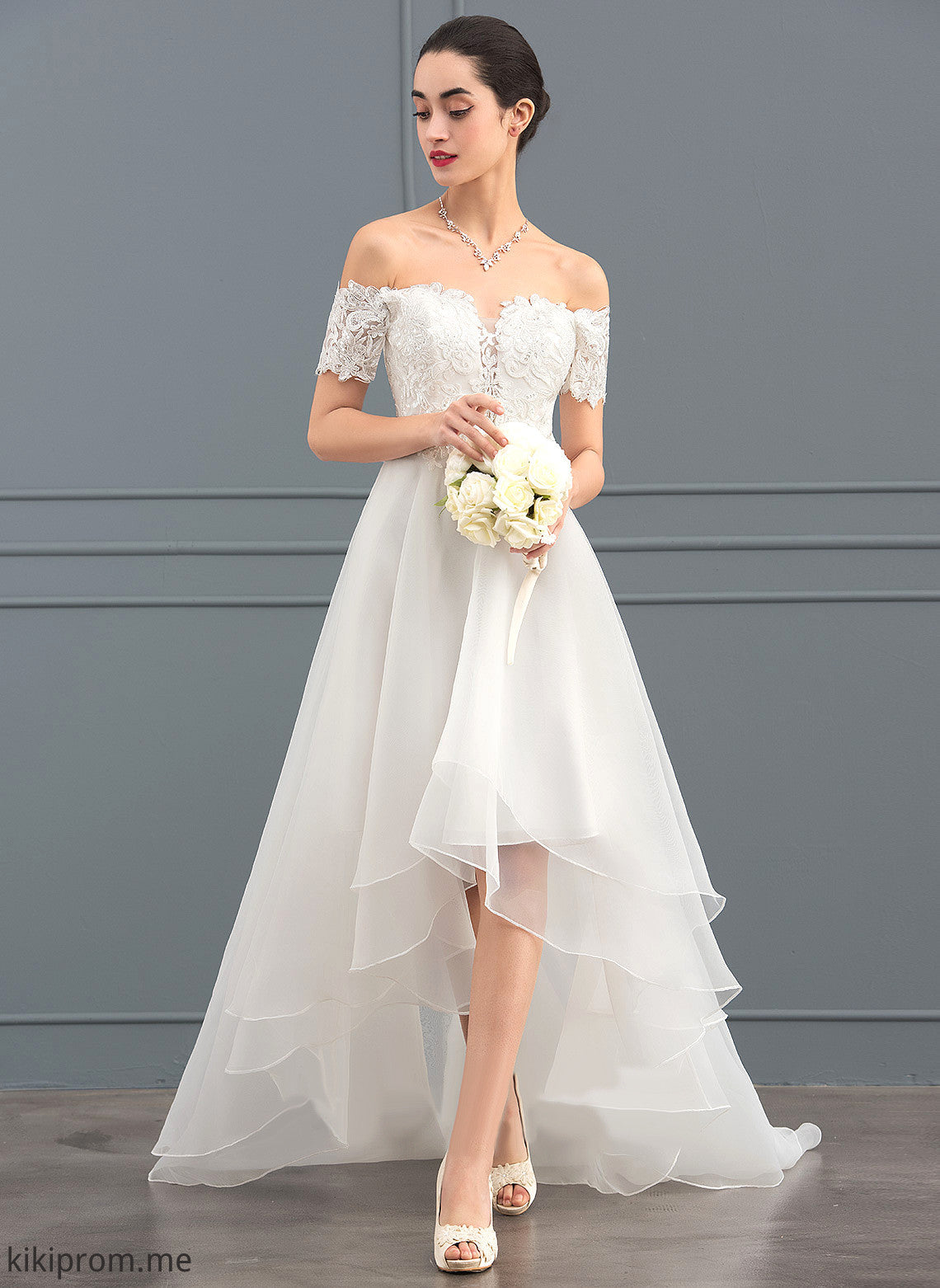 A-Line Organza Sofia Dress Sequins Lace Wedding Asymmetrical With Wedding Dresses