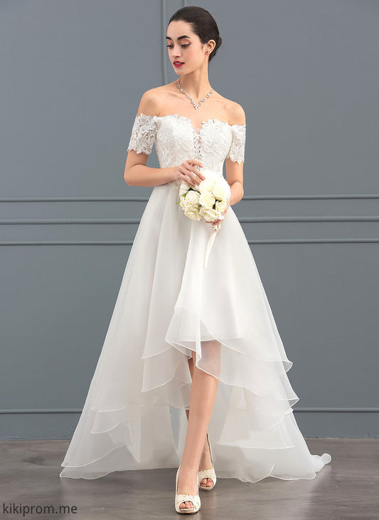 A-Line Organza Sofia Dress Sequins Lace Wedding Asymmetrical With Wedding Dresses