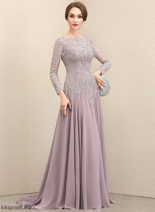 With Chiffon Lace of Mother of the Bride Dresses the Bride Sequins A-Line Dress Neck Train Sweep Krista Scoop Mother