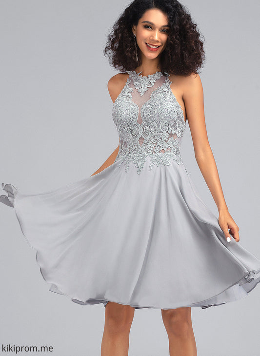 Chiffon Homecoming Scoop Sequins Knee-Length Homecoming Dresses Jayla Neck Dress A-Line With