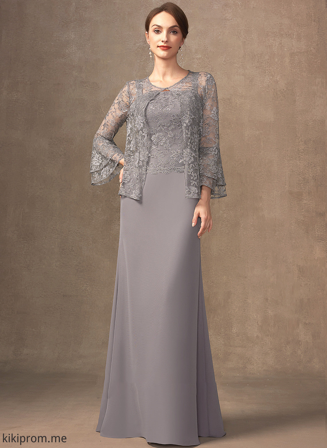 Chiffon Bride Square Floor-Length Mother Neckline Mother of the Bride Dresses Dress of Aylin Sheath/Column Lace the