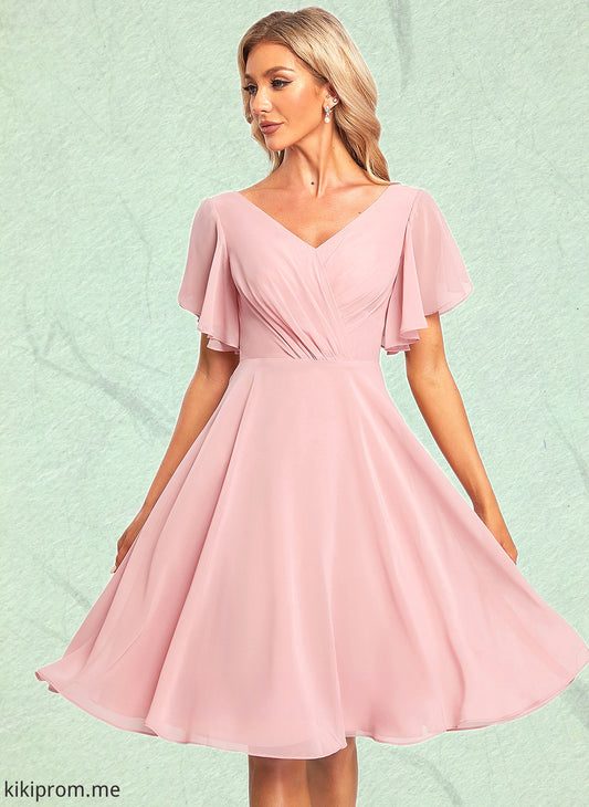 Daisy A-line V-Neck Knee-Length Chiffon Homecoming Dress HFP0025702