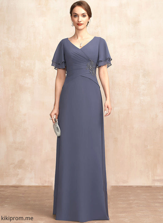 Mother of the Bride Dresses With Bride A-Line Chiffon the Dress Floor-Length Mother V-neck Alejandra of Ruffle Beading