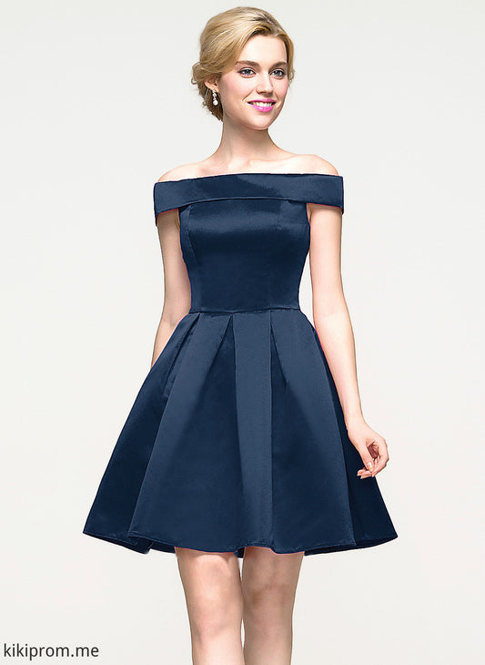 Dress Hannah Short/Mini Off-the-Shoulder Homecoming A-Line Satin Homecoming Dresses