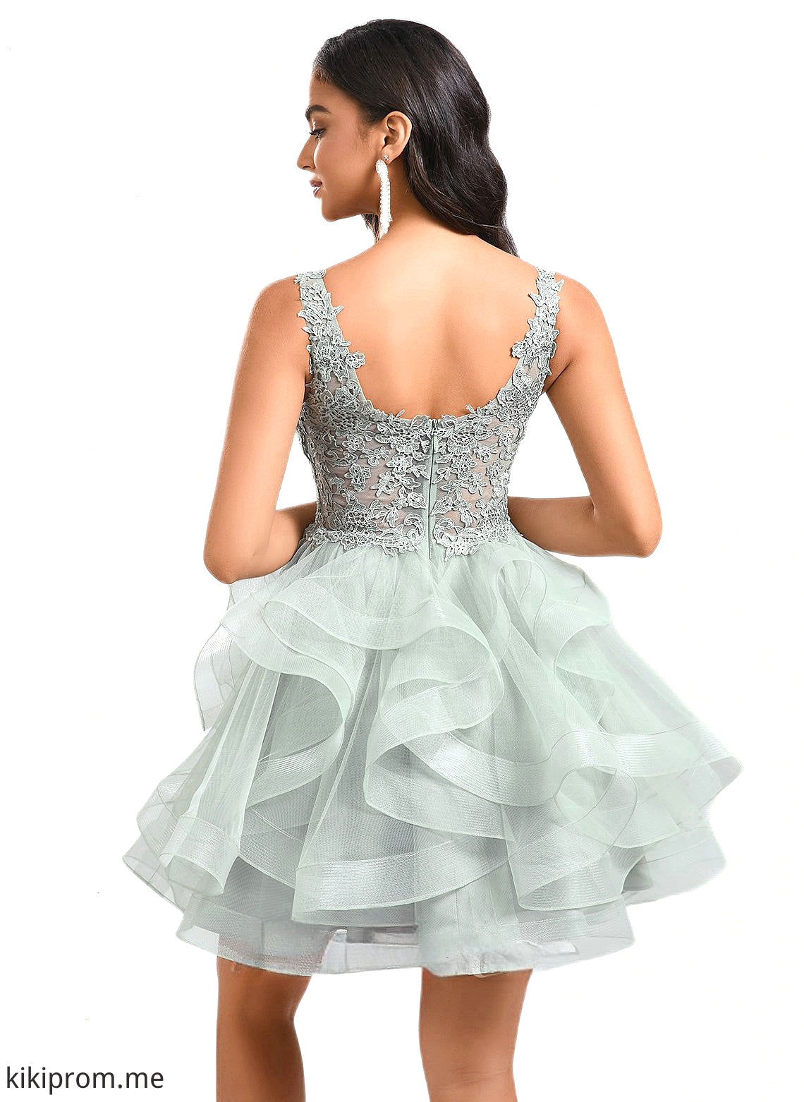 Lorelai Ball-Gown/Princess V-Neck Short Tulle Lace Homecoming Dress HFP0025671