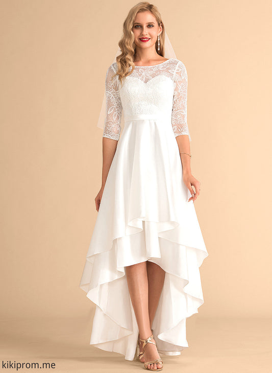 Asymmetrical Tanya Wedding Scoop A-Line Wedding Dresses Dress Satin Lace