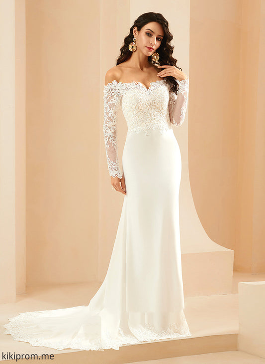 With Wedding Dresses Court Train Off-the-Shoulder Ansley Wedding Lace Trumpet/Mermaid Dress