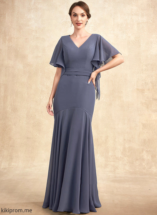 Dress Floor-Length V-neck the Mother Bride Trumpet/Mermaid of Chiffon Shannon Mother of the Bride Dresses