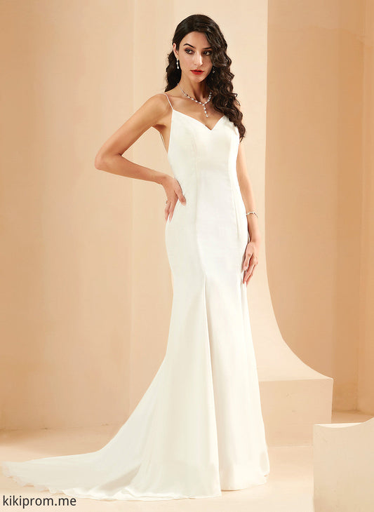 Mimi V-neck Trumpet/Mermaid Train Dress Wedding Wedding Dresses Court Chiffon