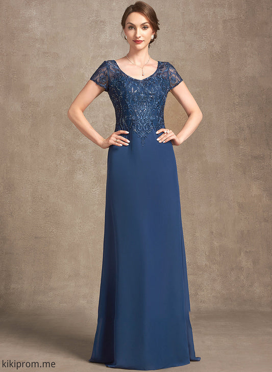 Mother Sequins Mother of the Bride Dresses Floor-Length the Bride A-Line Adyson of Dress Lace With Chiffon V-neck