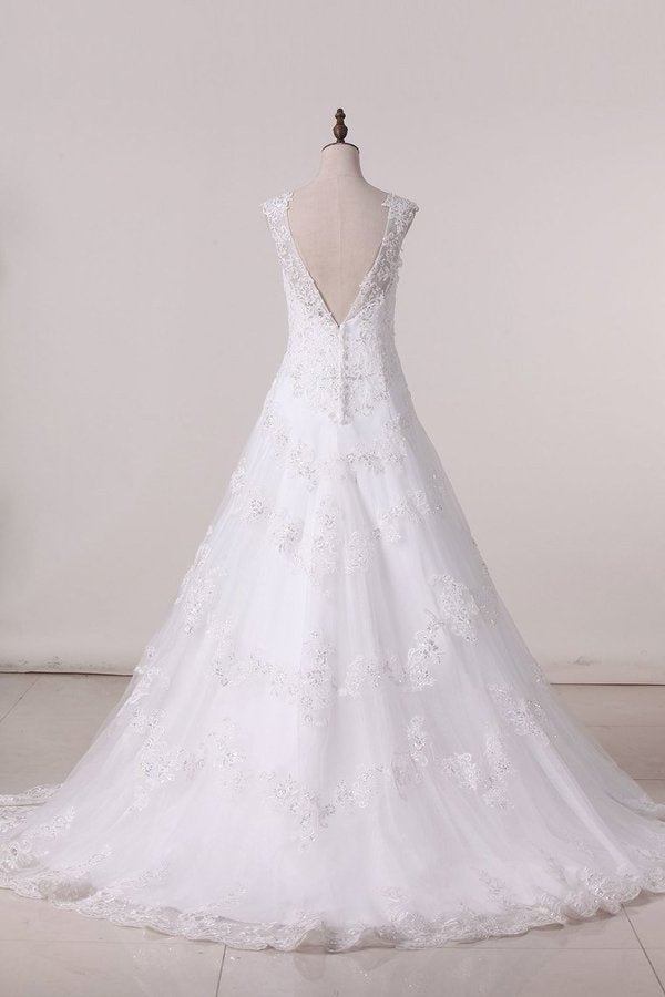 2024 New Style Scoop V Back Sexy Wedding Dress P6K4M3KX