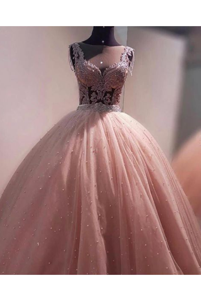 Ball Gown Prom Dress With Beads Floor Length Quinceanera STFPMR2NGAT