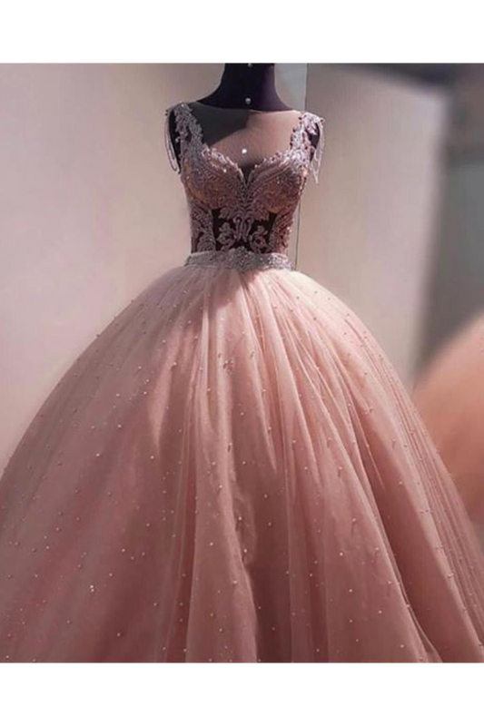 Ball Gown Prom Dress With Beads Floor Length Quinceanera STFPMR2NGAT