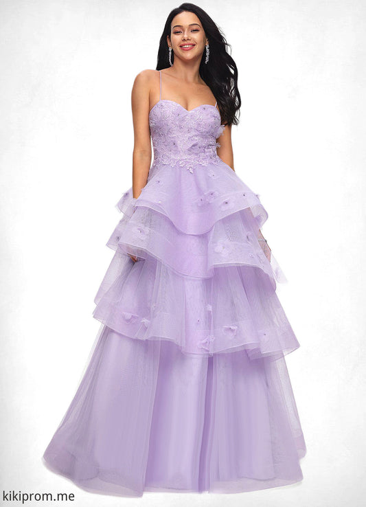 Zaniyah Ball-Gown/Princess Sweetheart Floor-Length Tulle Prom Dresses With Beading Sequins STFP0022204