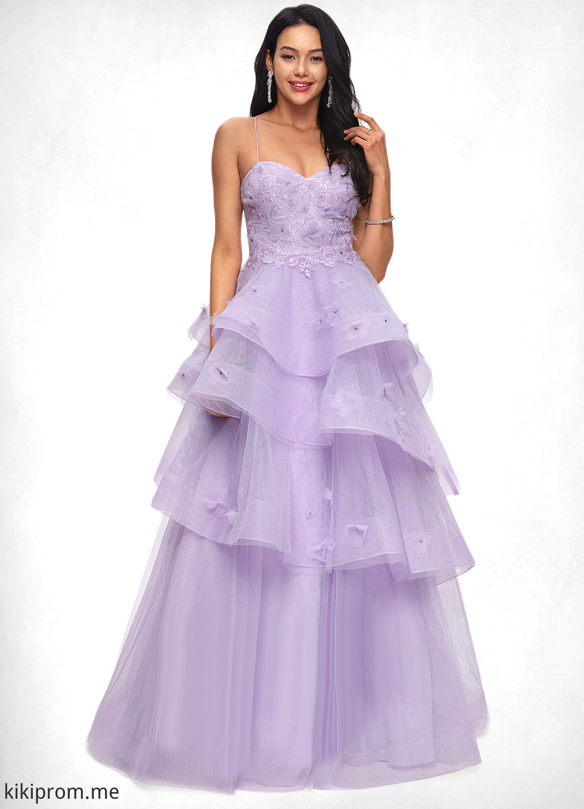 Zaniyah Ball-Gown/Princess Sweetheart Floor-Length Tulle Prom Dresses With Beading Sequins STFP0022204