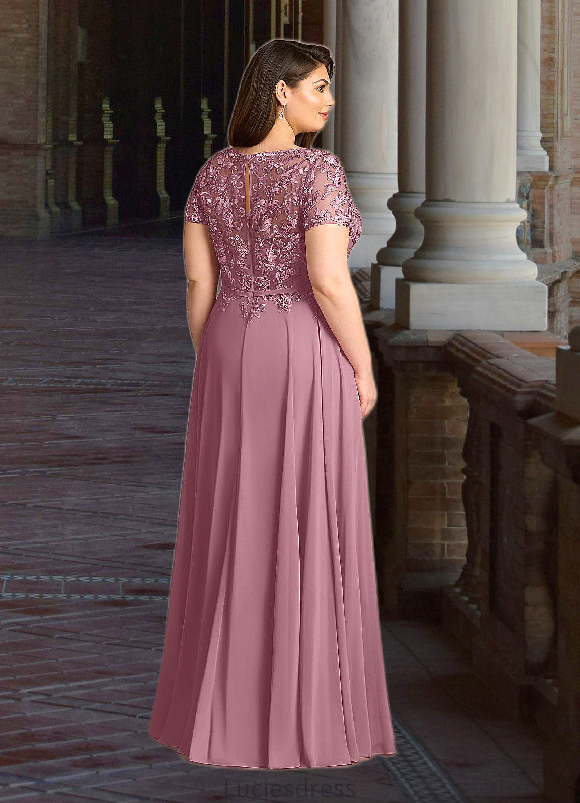 Marcie A-Line Boatneck Sequins Chiffon Floor-Length Dress HFP0022619