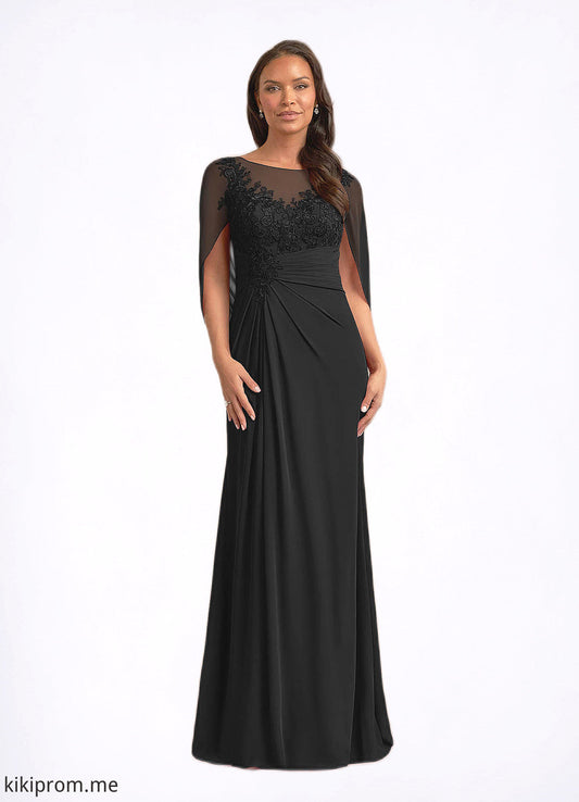 Kaylyn A-Line Lace Capelet Chiffon Floor-Length Dress STFP0022620