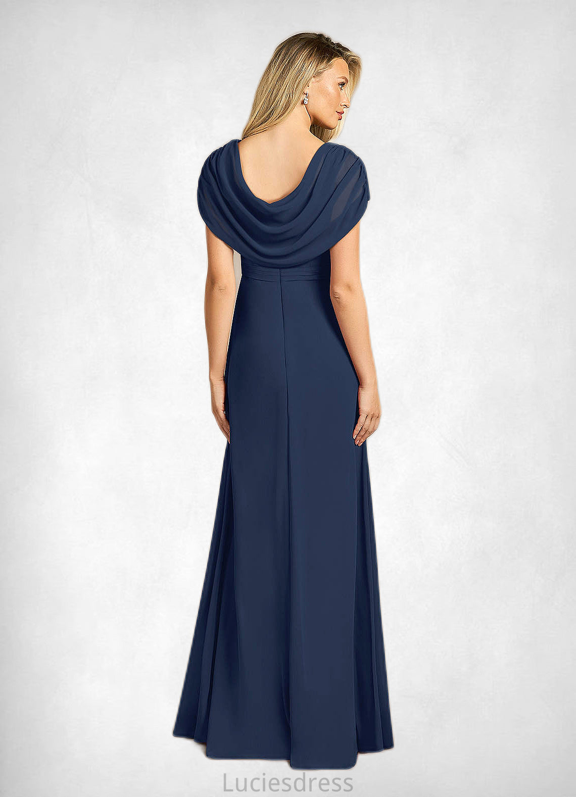 Justice A-Line Side Slit Chiffon Floor-Length Dress HFP0022622