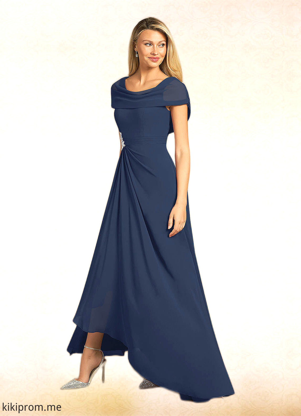 Dixie A-Line Side Slit Chiffon Floor-Length Dress STFP0022622