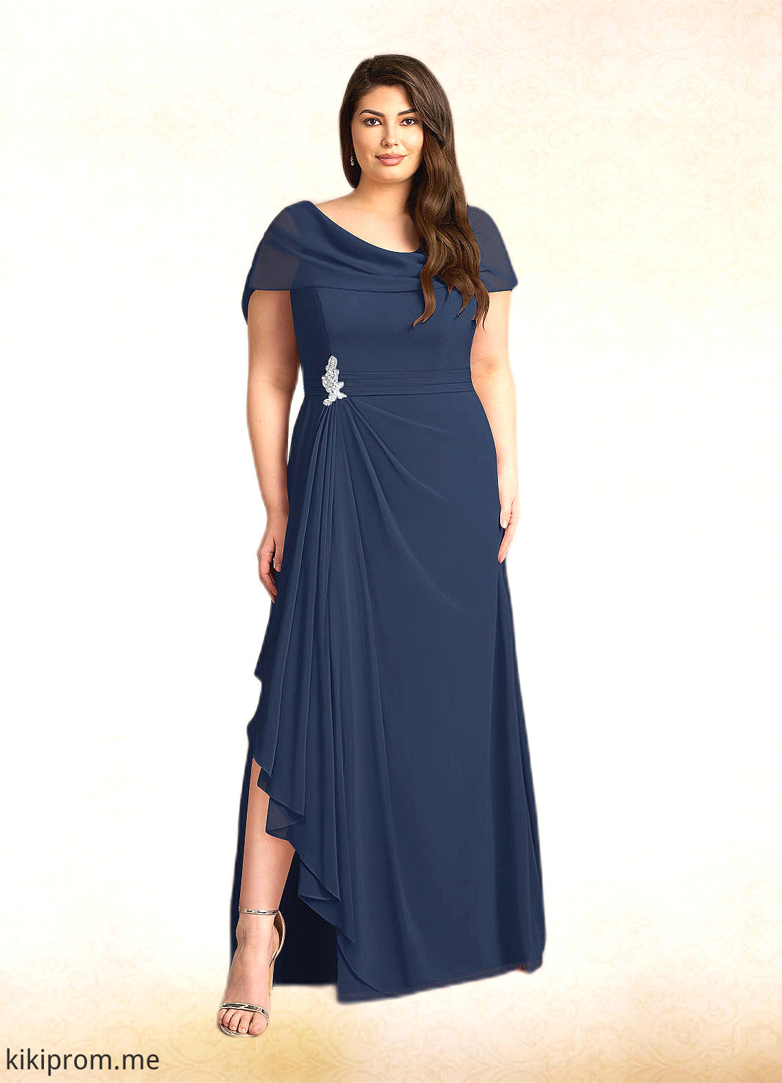 Dixie A-Line Side Slit Chiffon Floor-Length Dress STFP0022622