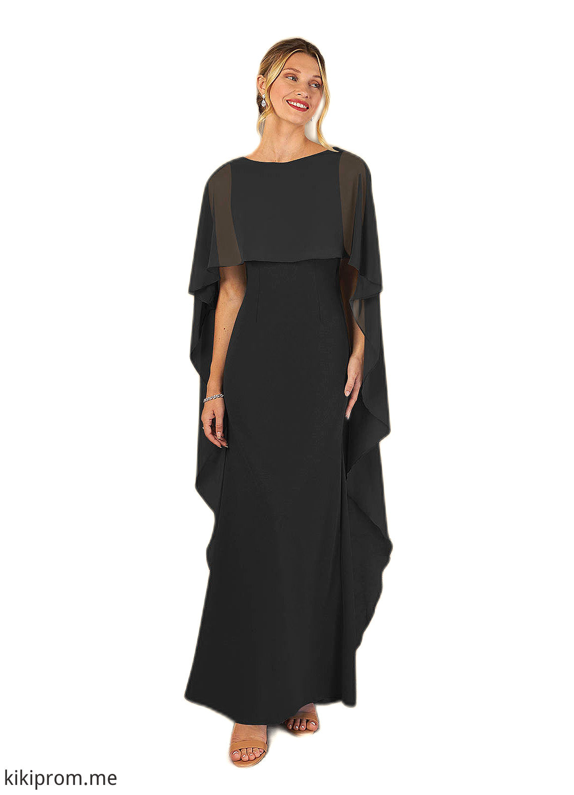 Kenley Sheath Scoop Stretch Crepe Floor-Length Dress STFP0022624