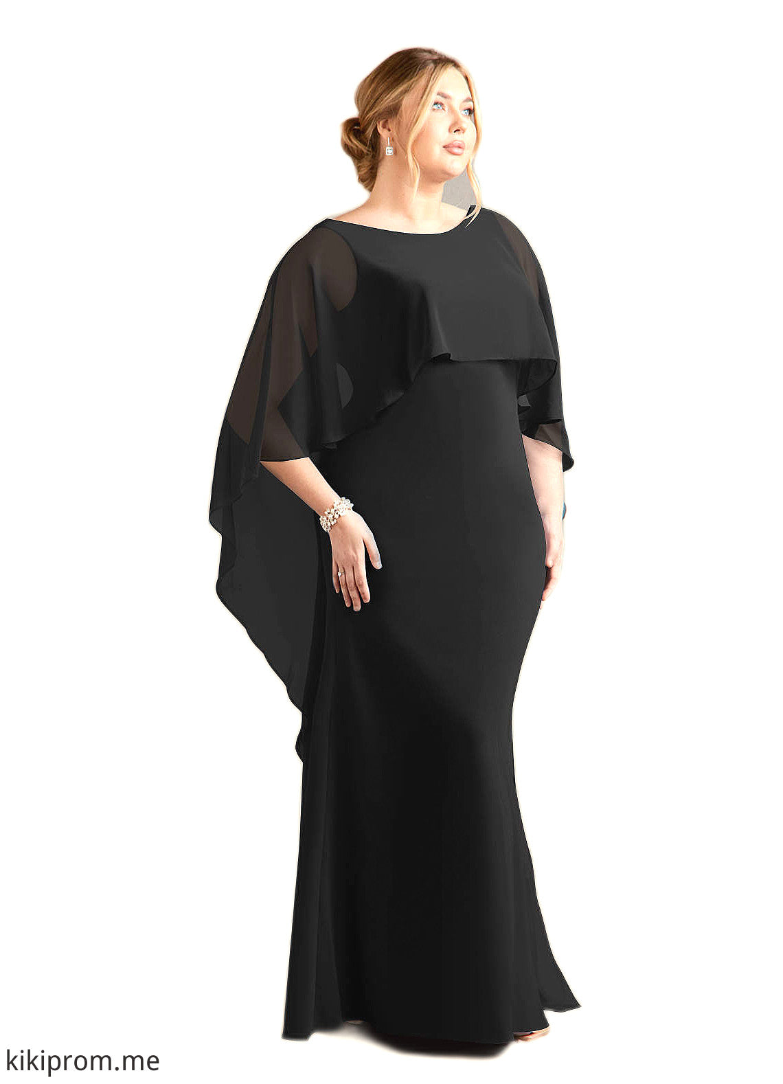 Kenley Sheath Scoop Stretch Crepe Floor-Length Dress STFP0022624