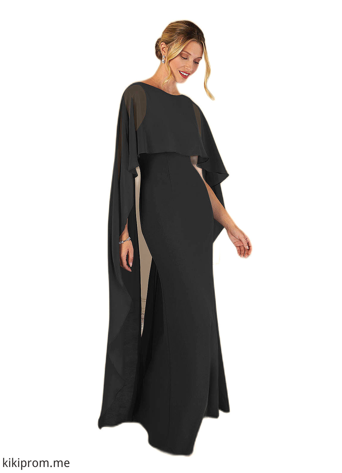 Kenley Sheath Scoop Stretch Crepe Floor-Length Dress STFP0022624