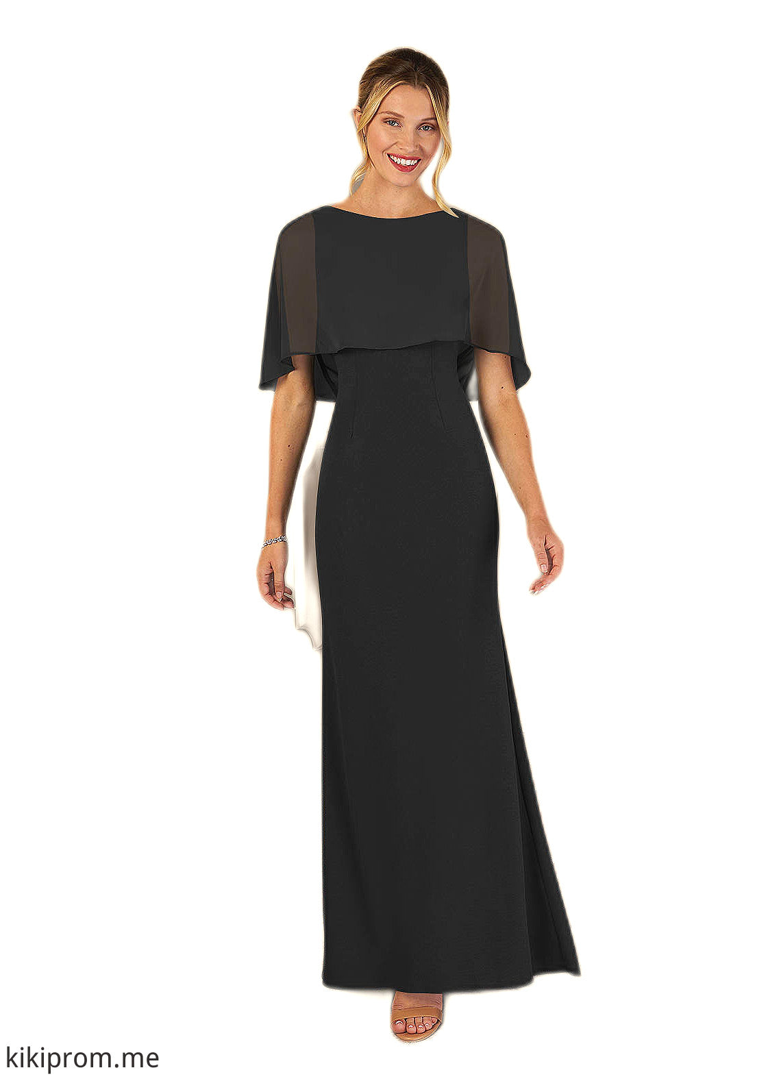 Kenley Sheath Scoop Stretch Crepe Floor-Length Dress STFP0022624