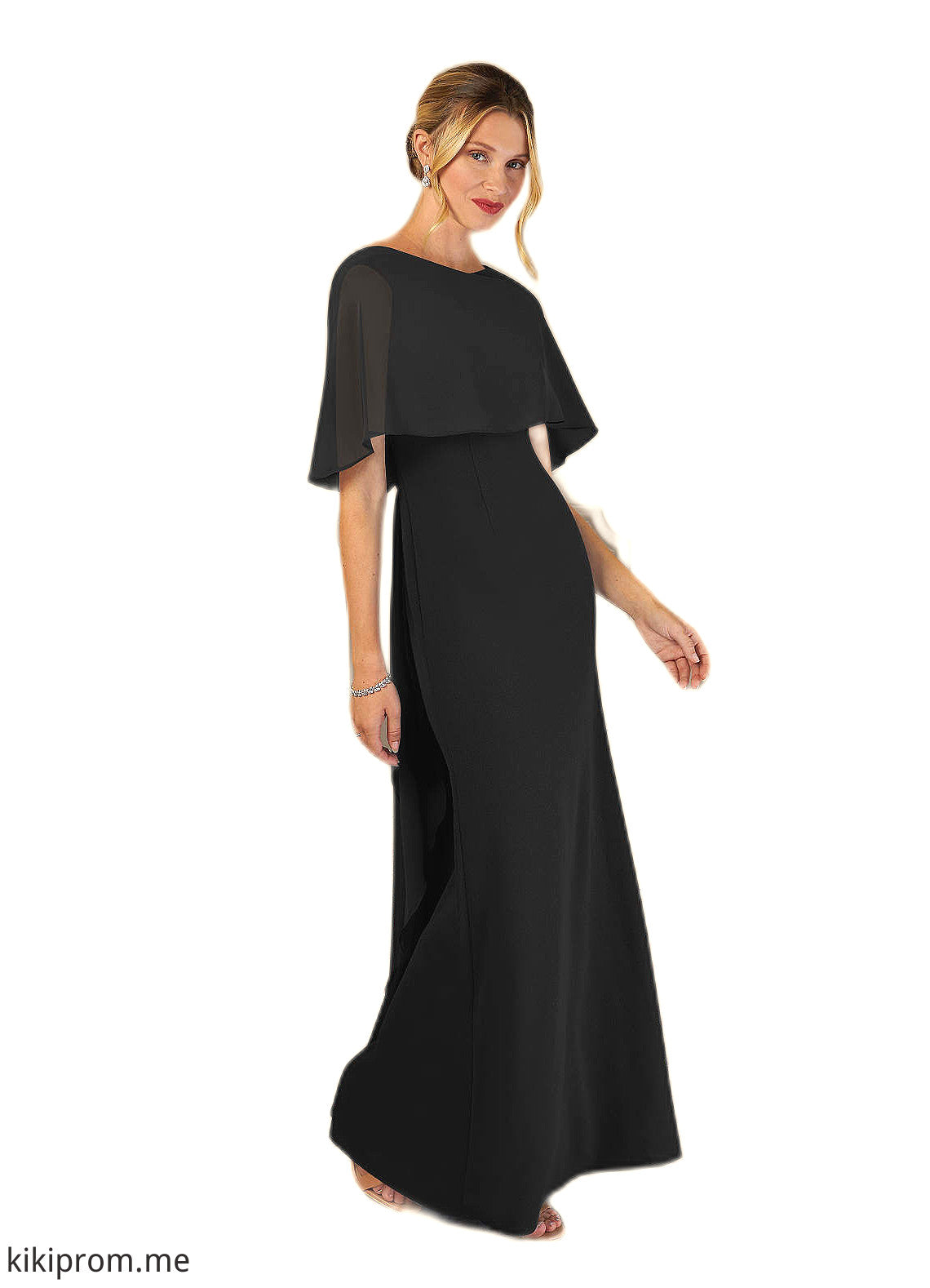 Kenley Sheath Scoop Stretch Crepe Floor-Length Dress STFP0022624