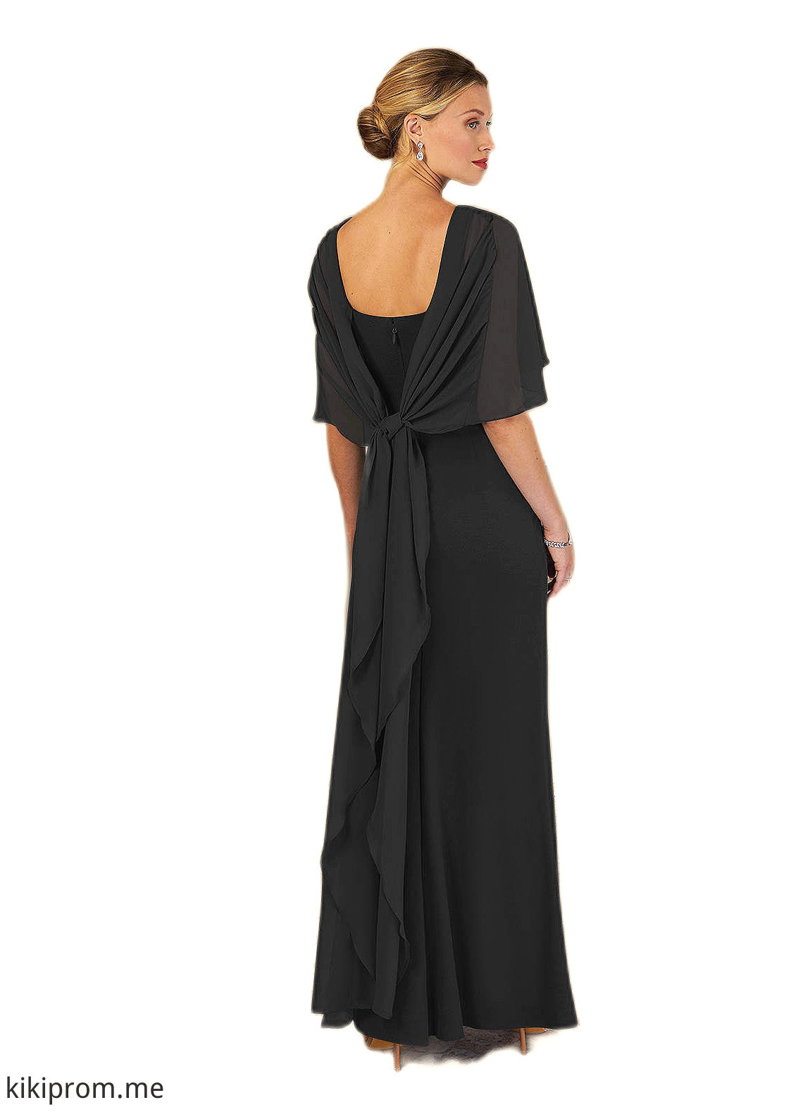 Kenley Sheath Scoop Stretch Crepe Floor-Length Dress STFP0022624