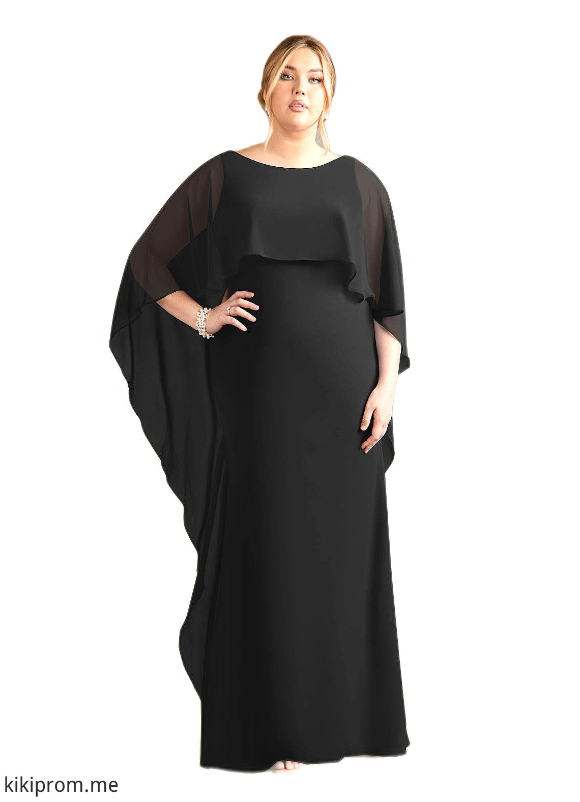 Kenley Sheath Scoop Stretch Crepe Floor-Length Dress STFP0022624